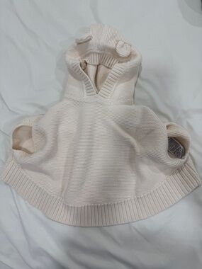 Baby GAP Cream Knit Hooded Poncho with Ear Details 3T